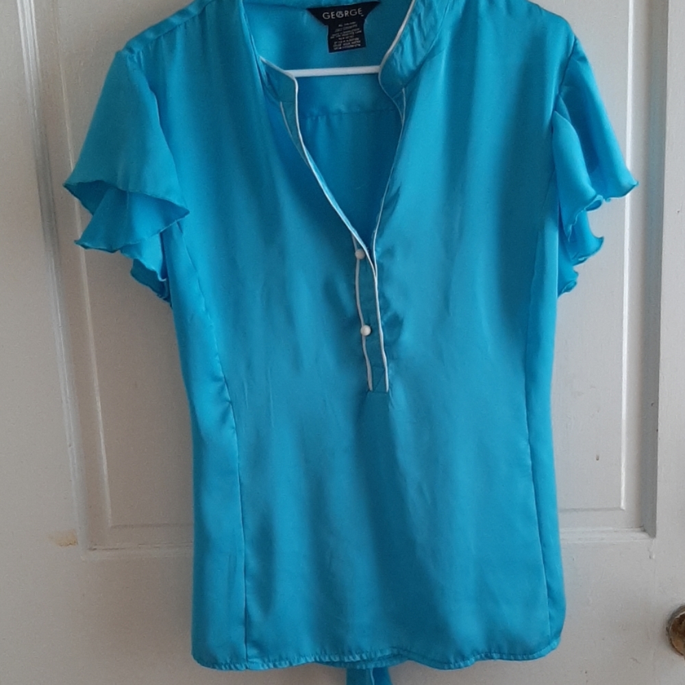 Gorgeous silky blue blouse